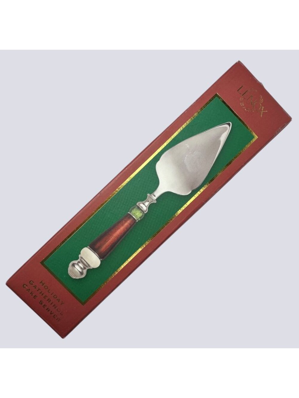 Lenox Holiday Gatherings Cake Server With Festive Handle Design - 12 Inches Long